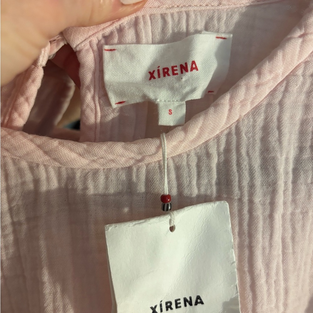 NWT XIRENA Pink Short Sleeve Tie-Front Dress SMALL - Picture 4 of 5